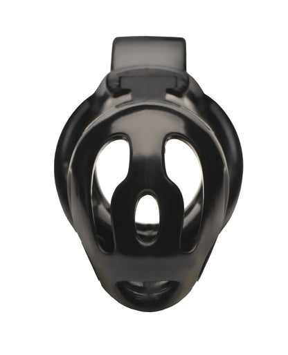 Master Series Hard Stop Double Ring Chastity Cage - Black by Xr llc