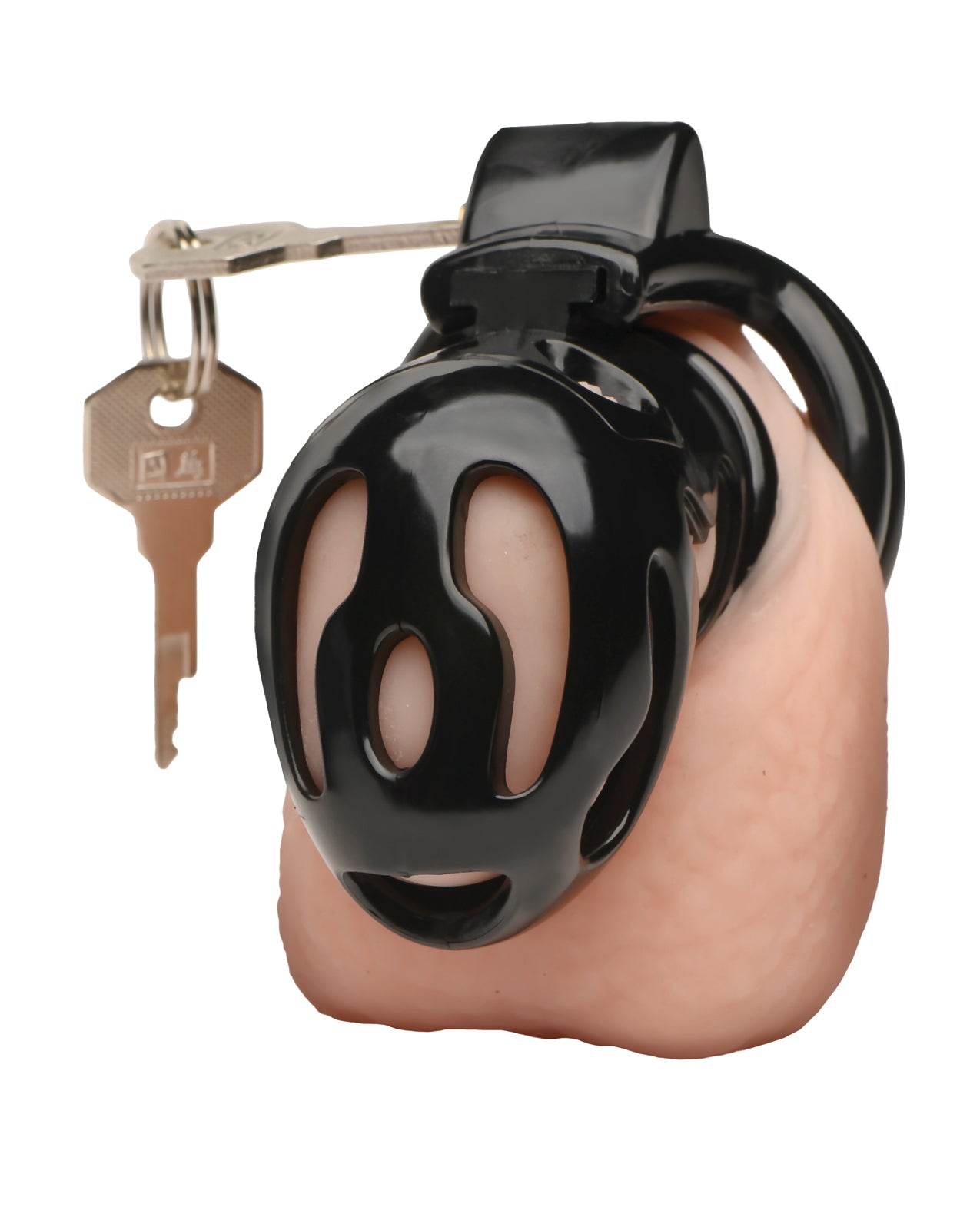 Master Series Hard Stop Double Ring Chastity Cage - Black by Xr llc