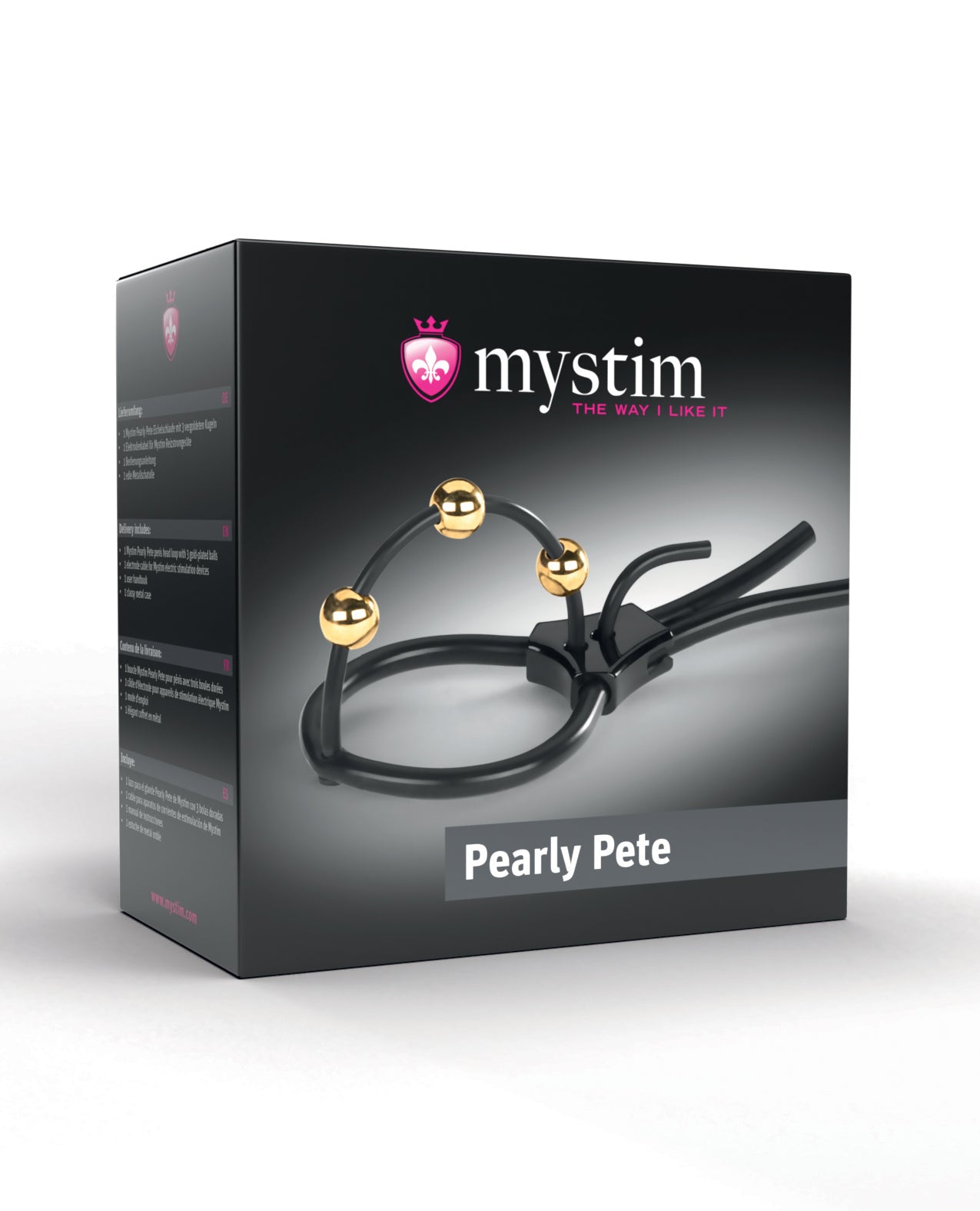 Mystim Pearly Pete Corona Strap w/Gold Balls - Black by Mystim gmbh