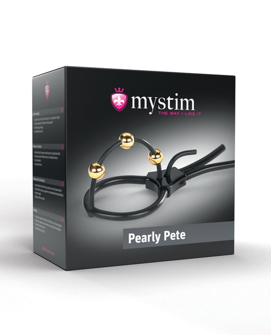 Mystim Pearly Pete Corona Strap w/Gold Balls - Black by Mystim gmbh