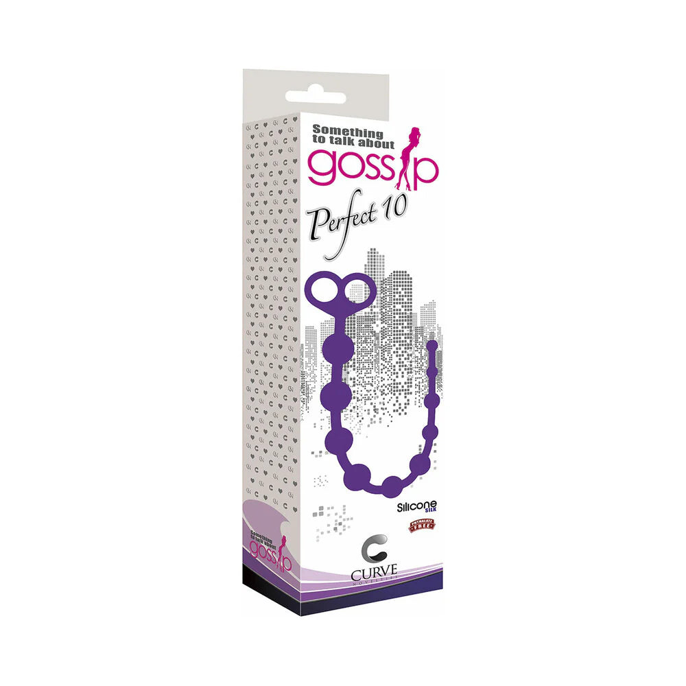 Curve Toys Gossip Perfect 10 Silicone Anal Beads Violet by XR llc DBA Curve