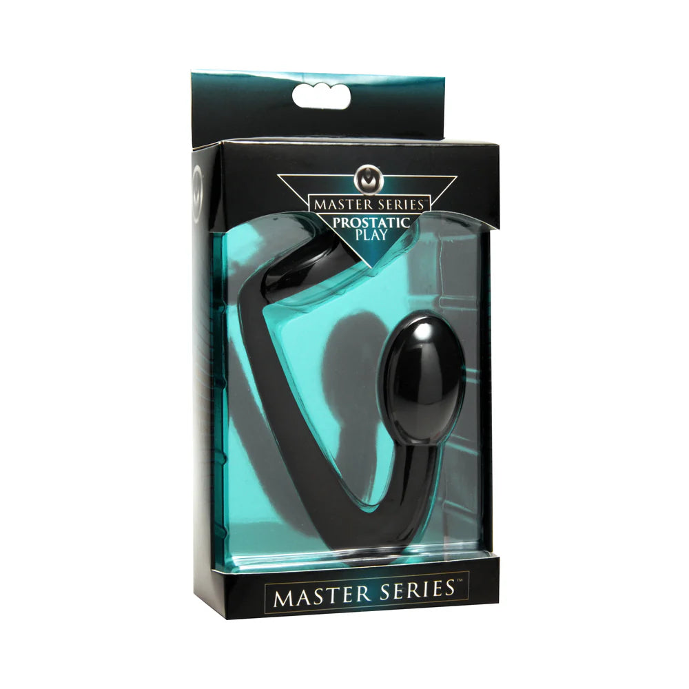 Master Series Explorer Silicone Cock Ring and Prostate Plug Black by XR LLC