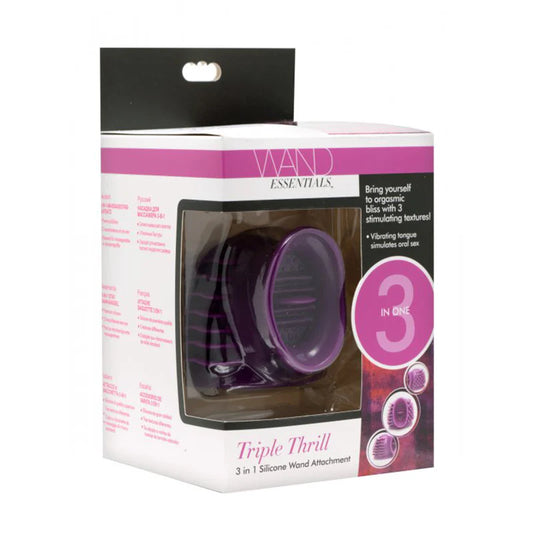 Wand Essentials Thunder-Gasm 3 In 1 Silicone Wand Attachment, Purple by XR LLC