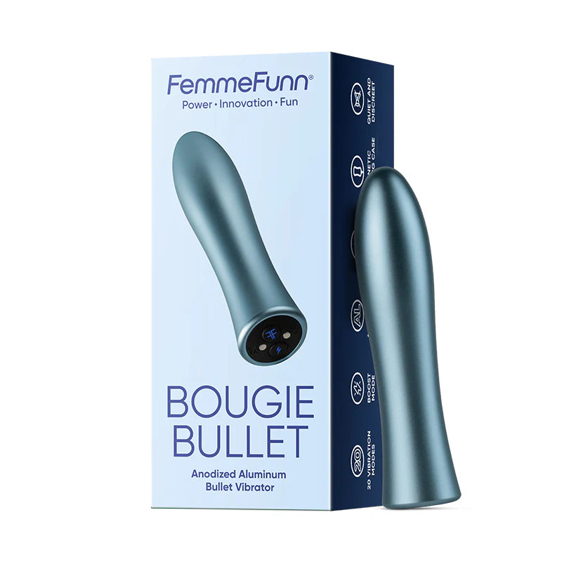 FemmeFunn Bougie Bullet Rechargeable Aluminum Vibrator Light Blue by Vvole