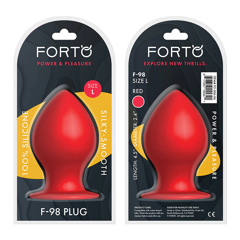 Forto F-98 Cone Silicone Anal Plug Large Red by Vvole