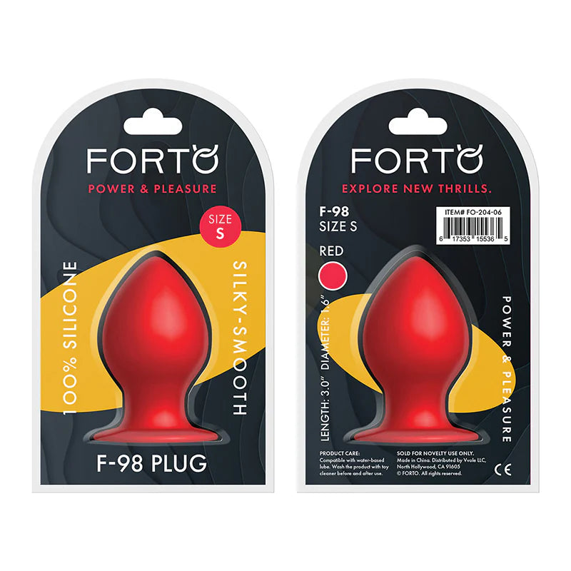 Forto F-98 Cone Silicone Anal Plug Small Red by Vvole