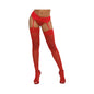 Dreamgirl Fishnet Thigh-High Stockings With Lace Top Red OS by Dreamgirl International