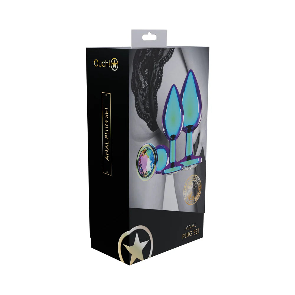 Ouch! International Venice Collection Metal Anal Plug Set Iridescent by Shots America LLC