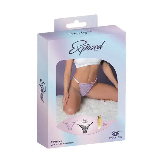 Magic Silk Pheromone Panties Tanga Panty 2-Pack Lilac/Black S/M by Magic Silk