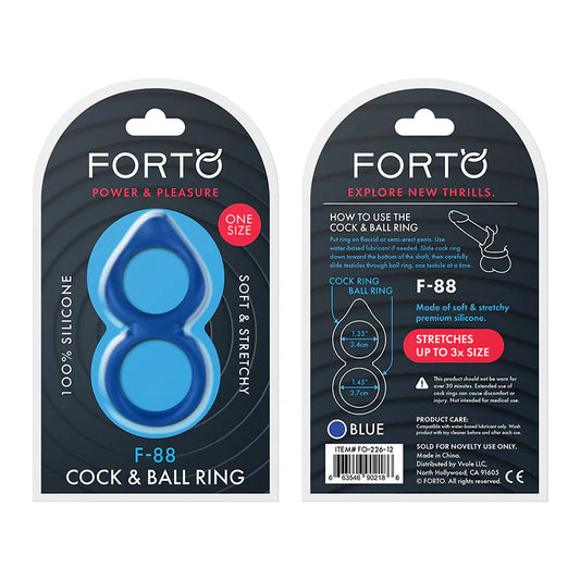 Forto F-88 Liquid Silicone Cock & Ball Ring Blue by Vvole