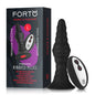 Forto Vibrating Ribbed Plug Rechargeable Remote-Controlled Silicone Anal Plug Large Black by Vvole