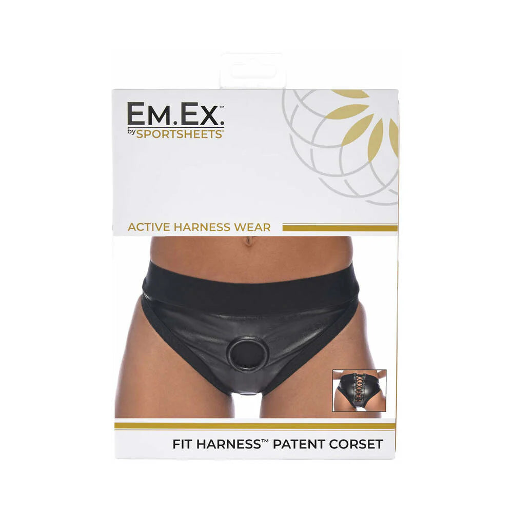 Sportsheets Em.Ex. Fit Harness Patent Corset 2XL by Sportsheets