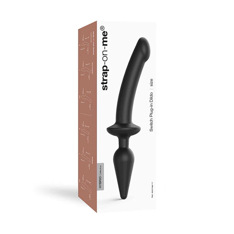 Strap-On-Me Hybrid Collection Switch Plug-In Realistic Dildo Dual-Ended Black L by Lovely Planet USA