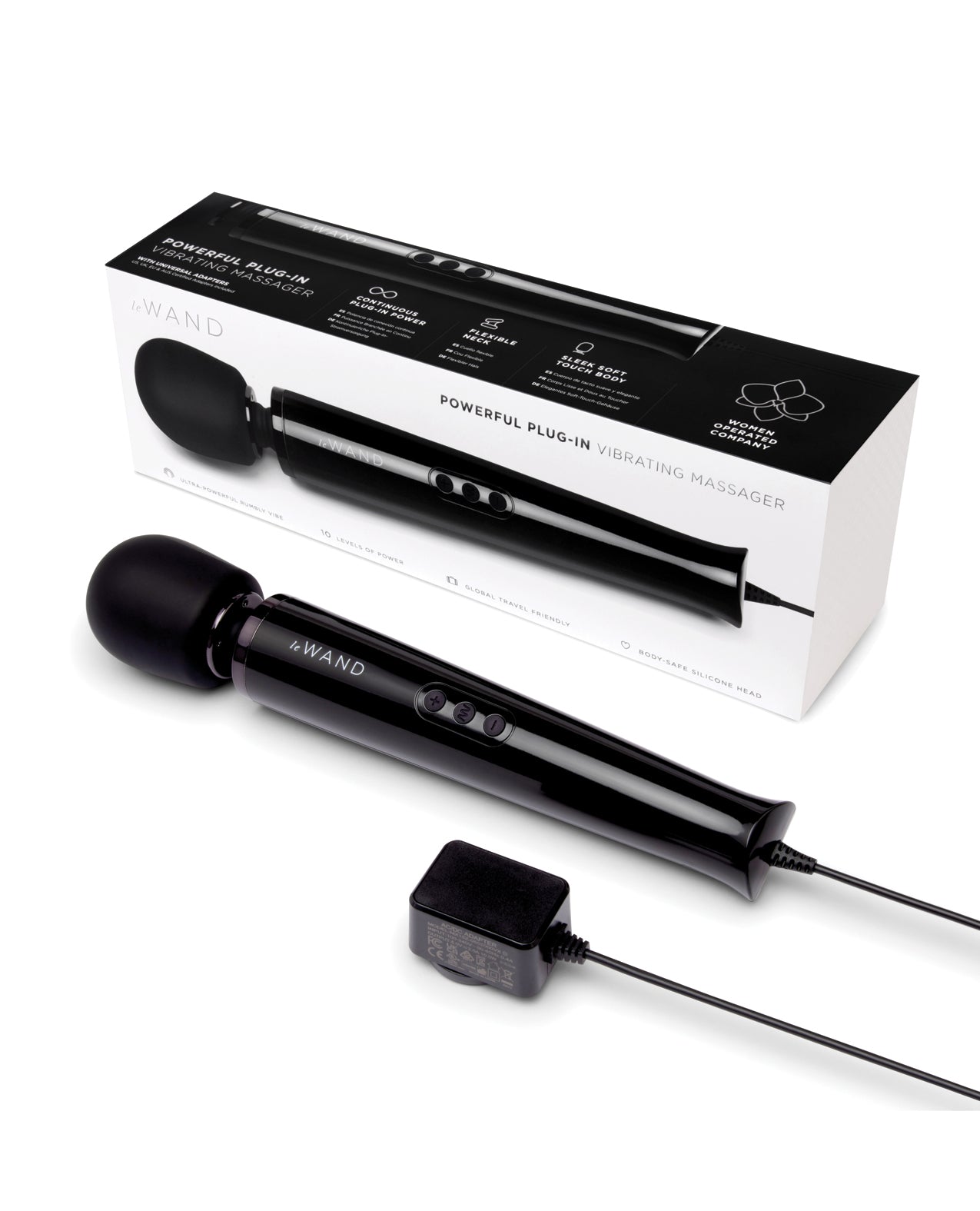 Le Wand Powerful Plug-In Vibrating Massager - Black by Cotr inc