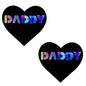 Neva Nude Pasty Daddy Heart Vinyl Black by Neva Nude LLC