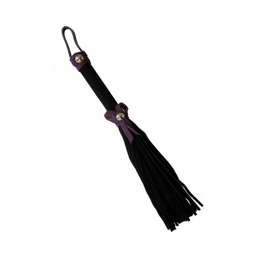Love Knot Mini Flogger Black with Purple Bow by Ruff Doggie Style