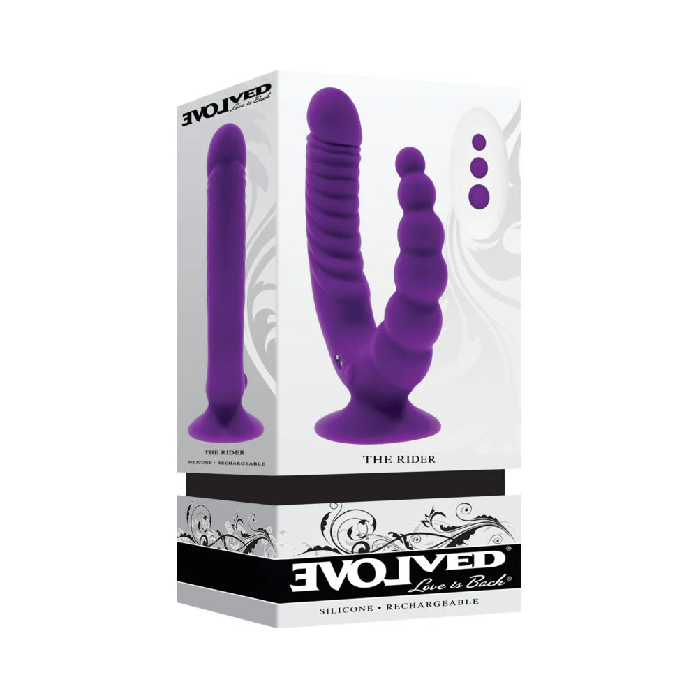 Evolved The Rider Rechargeable Double Vibrator Silicone Purple by Evolved