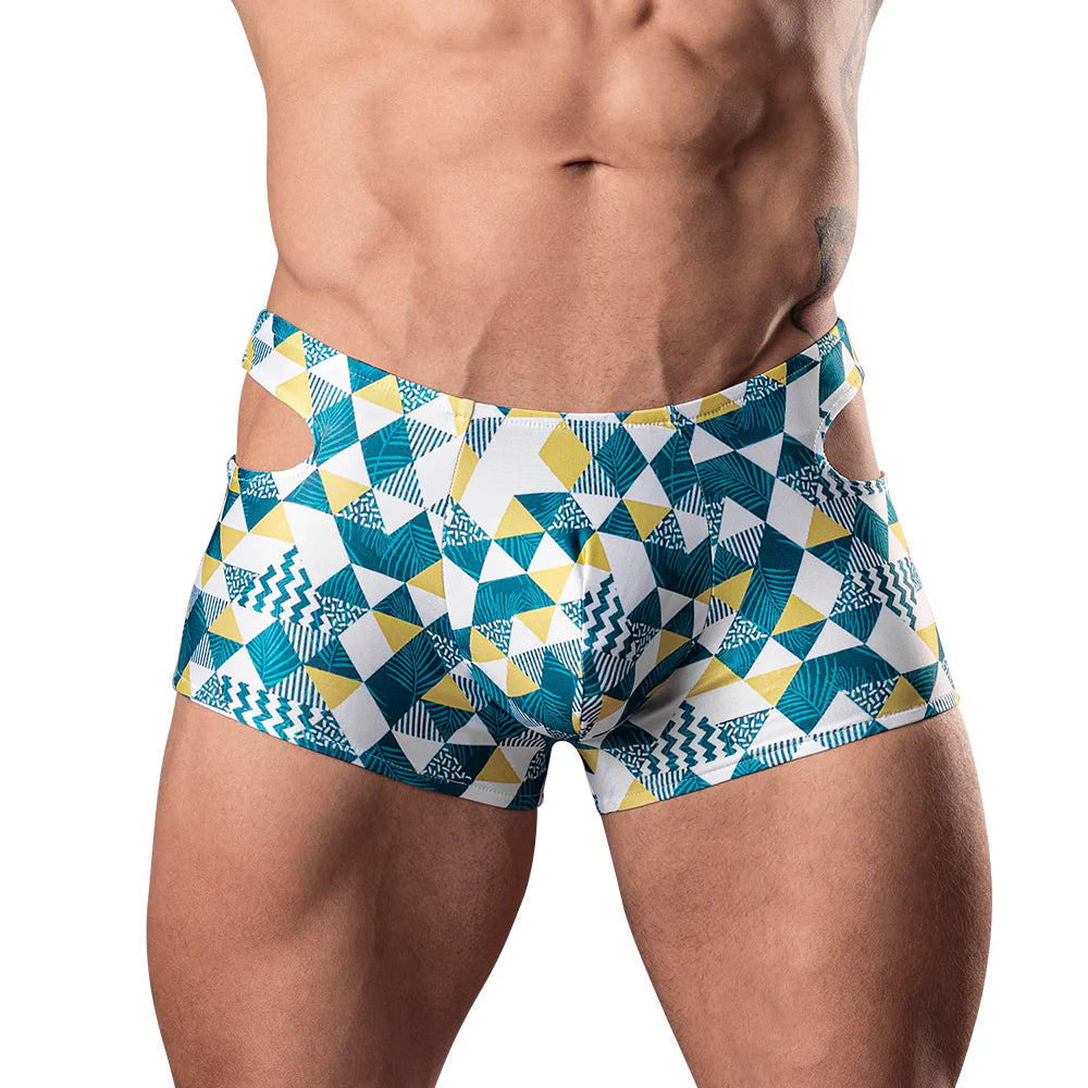 Male Power Cut It Out! Cutout Mini Short Blue/White S by Male Power