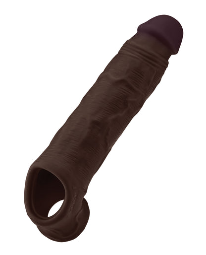 Shaft Flexskin Liquid Silicone 8.8" Vibrating Sheath - Mahogany by Vvole