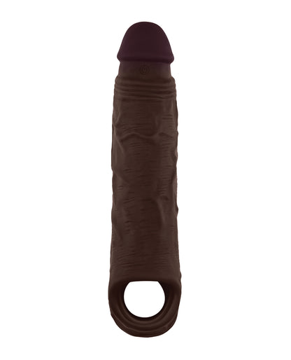 Shaft Flexskin Liquid Silicone 8.8" Vibrating Sheath - Mahogany by Vvole