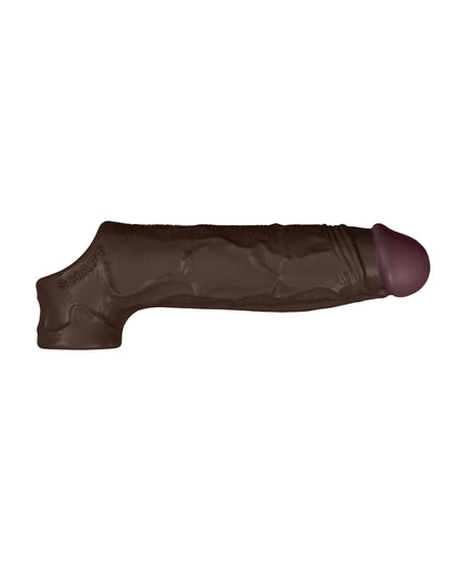 Shaft Flexskin Liquid Silicone 8.8" Vibrating Sheath - Mahogany by Vvole