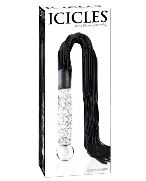 Icicles No. 38 Hand Blown Glass Handled Whip - Clear by Eldorado Trading Company