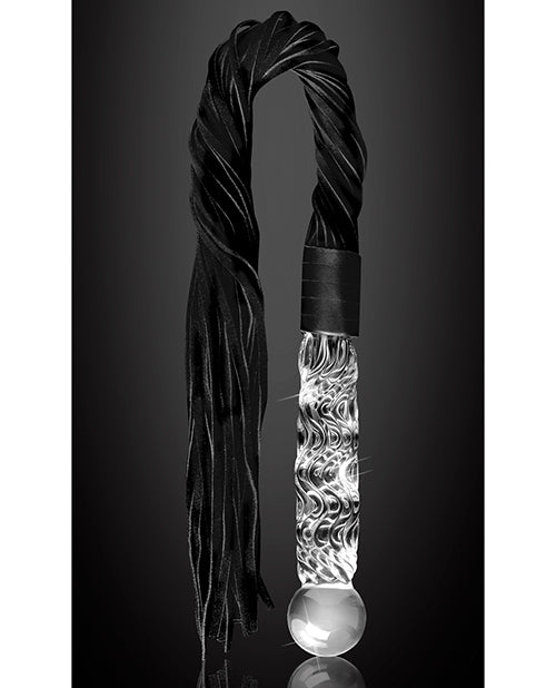 Icicles No. 38 Hand Blown Glass Handled Whip - Clear by Eldorado Trading Company