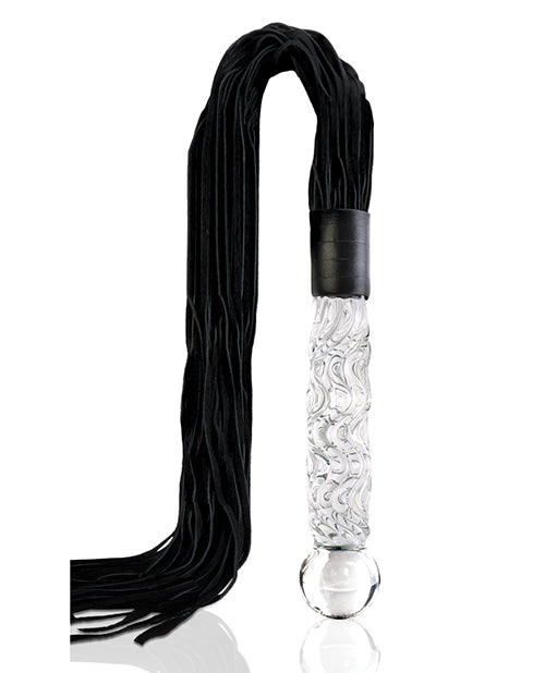 Icicles No. 38 Hand Blown Glass Handled Whip - Clear by Eldorado Trading Company