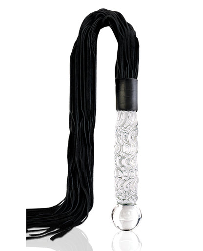 Icicles No. 38 Hand Blown Glass Handled Whip - Clear by Eldorado Trading Company