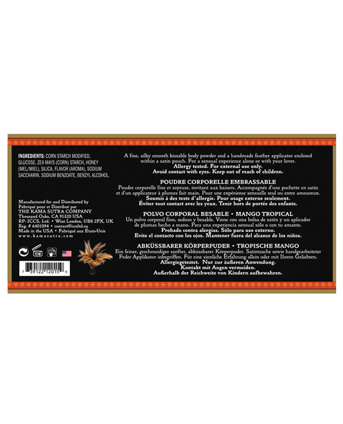 Kama Sutra Honey Dust - 6 oz Tropical Mango by Eldorado Trading Company