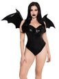 Wet Look Strapless Bat Wings Black by Leg Avenue