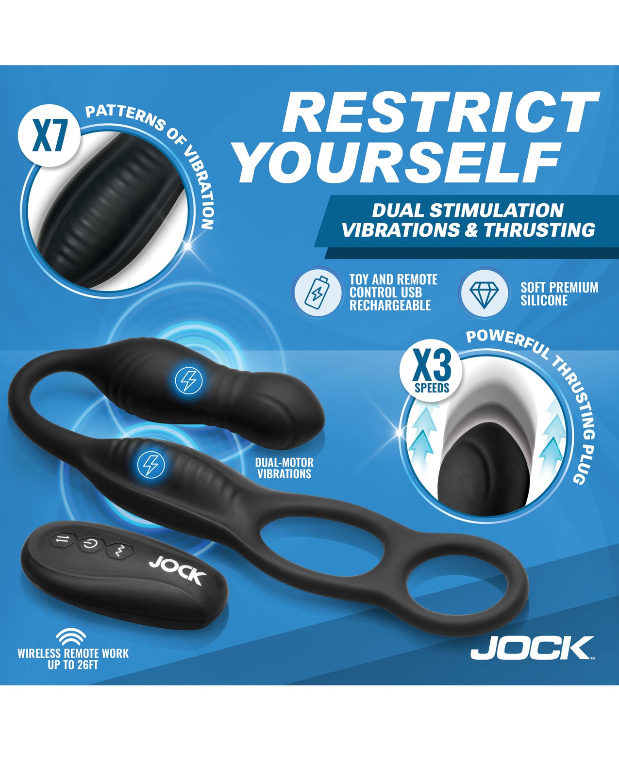 Hyper Thrusting and Vibrating Anal Plug w/C-Ring by Curve toys c/o xr