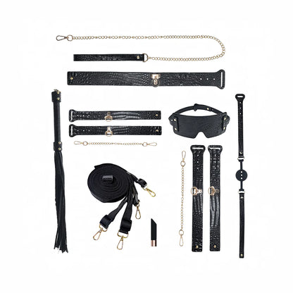 Shots Ouch! Rome Collection Bondage Kit w/Bag - Black by Shots america llc