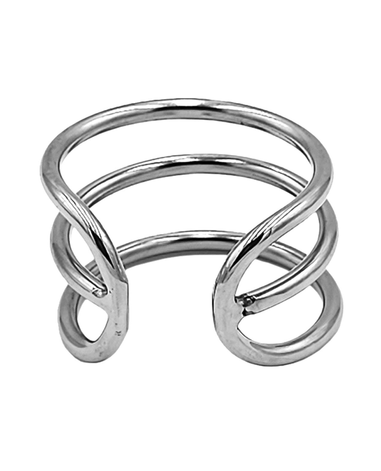 Rouge Stainless Steel Triple Wire Glans Ring 32 mm - Silver by Rouge group ltd