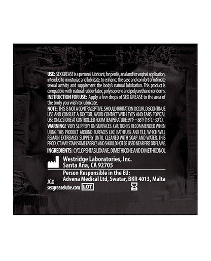 Sex Grease Silicone - 2 ml Foil by Eldorado Trading Company
