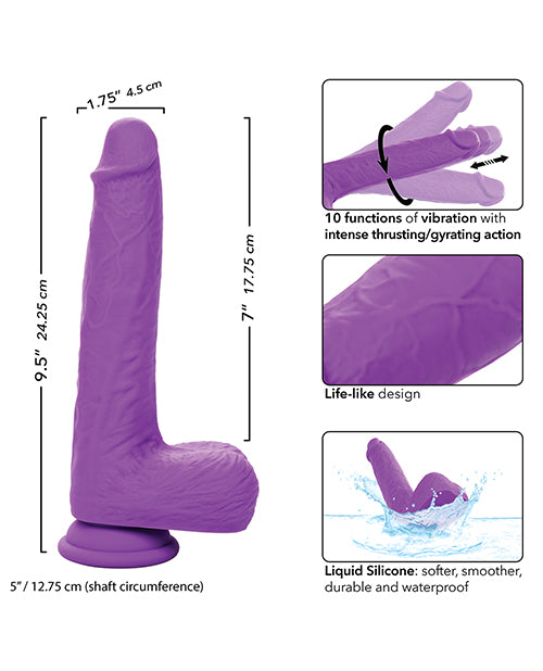 Silicone Studs Rechargeable Gyrating &amp; Thrusting Vibrator - Purple by Eldorado Trading Company