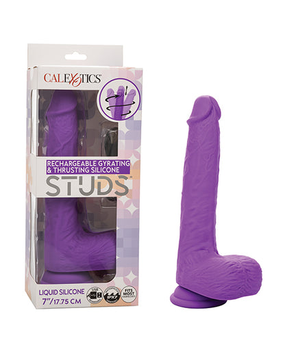 Silicone Studs Rechargeable Gyrating &amp; Thrusting Vibrator - Purple by Eldorado Trading Company