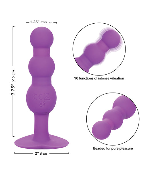 First Time Vibrating Triple Beaded Anal Probe - Purple by Eldorado Trading Company
