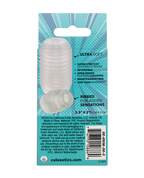 Pop Sock! Ribbed Masturbator - Clear