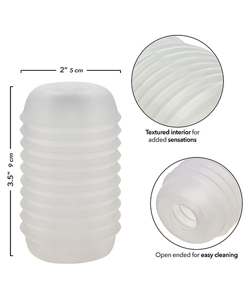 Pop Sock! Ribbed Masturbator - Clear