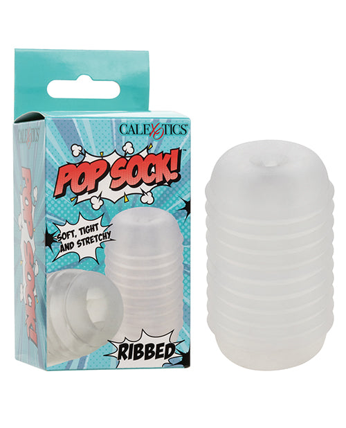 Pop Sock! Ribbed Masturbator - Clear