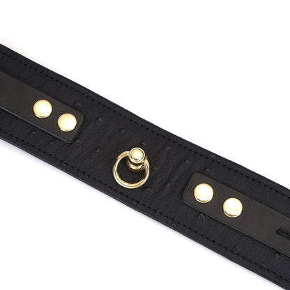 Demon's Kiss Black Leather Wrist Cuffs with Locking Buckles