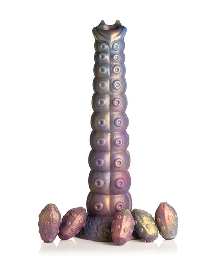 Creature Cocks Deep Invader Tentacle Ovipositor Silicone Dildo w/Eggs - Multi Color by Eldorado Trading Company