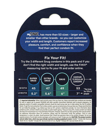 My One Snug Sampler Condoms - Pack of 3 by Eldorado Trading Company