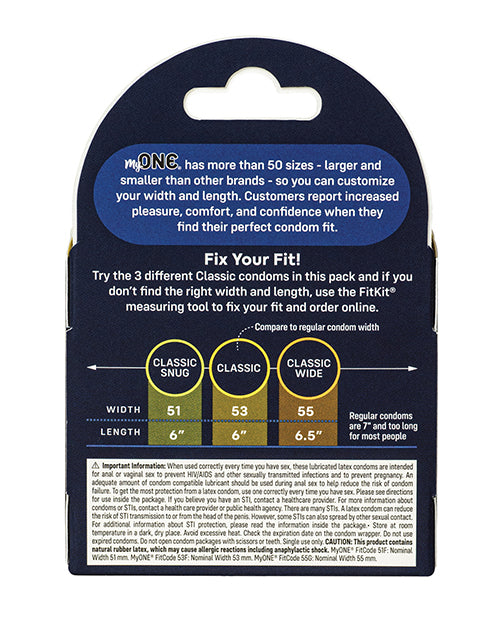 My One Classic Sampler Condoms - Pack of 3 by Eldorado Trading Company