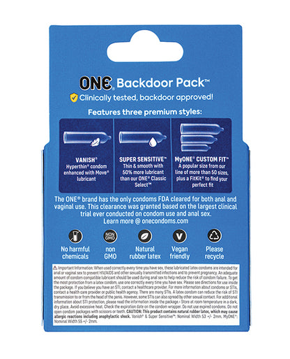 One Backdoor Pack Custom Fit Condoms - Pack of 3 by Eldorado Trading Company