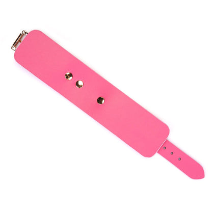Liebe Seele- Lustre Rosa: Pink Leather Wrist Cuffs by Liebe Seele