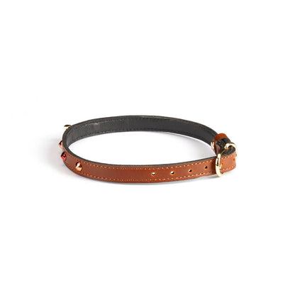 0.4" Wide Luxury Leather O-Ring Choker with Rivets
