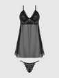 BELLA LACE & MESH BABYDOLL & G-STRING SET