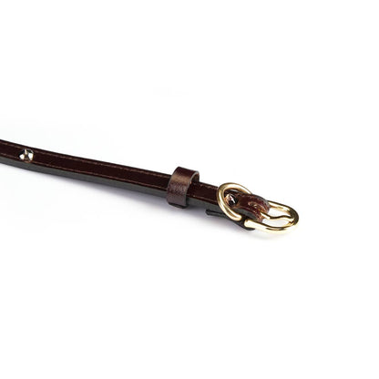 0.4" Wide Luxury Leather O-Ring Choker with Rivets